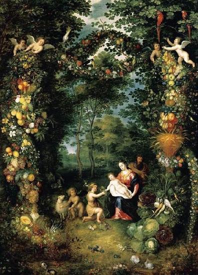 Jan Brueghel the Younger The Holy Family with St John Germany oil painting art